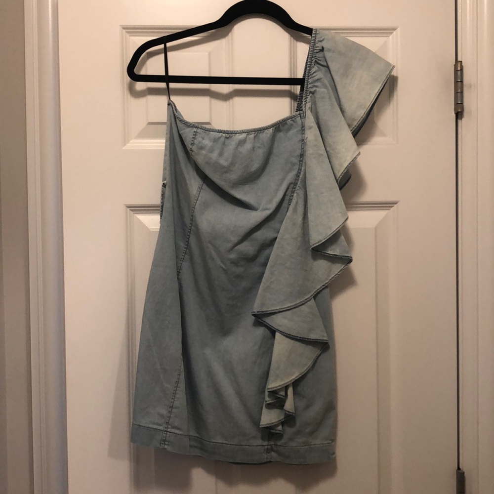 Mini one shoulder ruffle dress